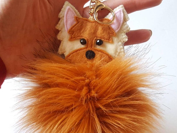 FizzyButton Gifts Yorkshire terrier dog keyring/bag charm in gift box 
