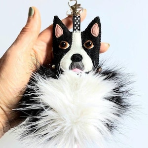 French bulldog bag charm, Frenchie gifts for her, French bulldog key ring, Birthday gifts for dog lover, Pom bag hanger