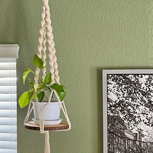 Macrame Plant Hanger//"The MEREK"// With or Without Wood Round