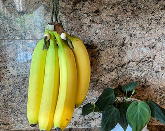 Macrame Beaded Banana Hanger//Fruit hanger//Fruit Storage//Gold hanging hook included