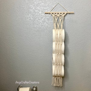 Macrame wall hanging  toilet paper roll holder