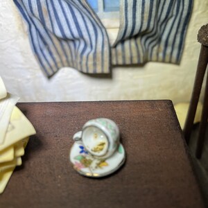 Miniature spilled tea leaf reading cup dollhouse fortune teller 1/12scale image 6