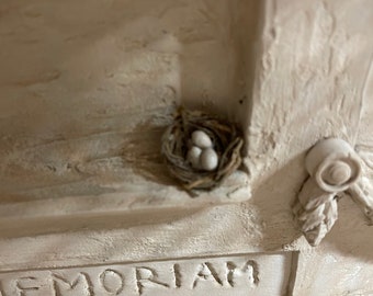Miniature Sparrows nest for dollhouse 1/12 scale
