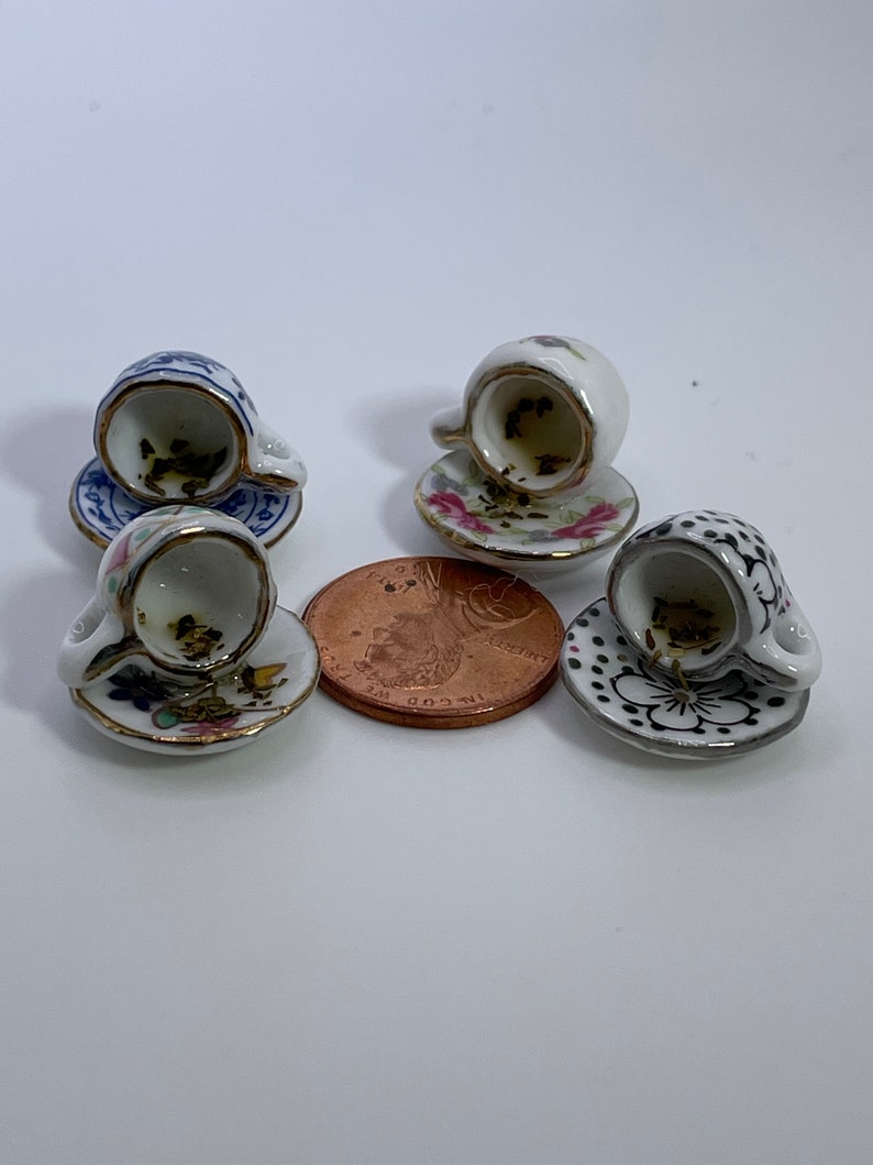 Miniature spilled tea leaf reading cup dollhouse fortune teller 1/12scale image 8