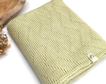 Manta de bebé tejida de bambú y algodón, manta de bebé suave, manta de punto sostenible para cochecitos, regalo para nacimiento, baby shower, recién nacido