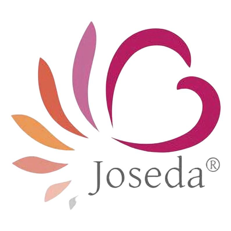 May include: A logo featuring a stylized heart shape composed of several petal-like segments in shades of orange, pink, and magenta, positioned above the word Joseda in a dark gray serif font with a registered trademark symbol at the end.