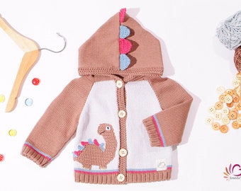 Baby Jacket Cardigan Hooded Jacket with Hood Dinosaur 50-116