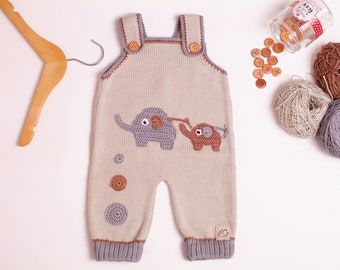 Romper baby bodysuit bib pants Donkey romper donkey, knitted 50-86