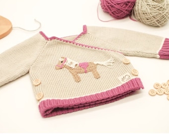 Baby Kind Pullover Wickelpullover Pferd 50-104