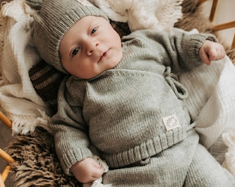 Suéter de bebé, camisa de bebé de lana suave, ropa de bebé hecha a mano, suéter de bebé sostenible, idea de regalo de punto hecho a mano, baby shower, nacimiento