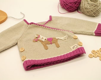 Baby Kind Pullover Wickelpullover Pferd 50-104