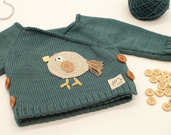 Baby Kind Pullover Wickelpullover Spatz 50-104