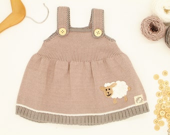 Baby Kleid Strickkleid Hängerchen Schaf 50-104