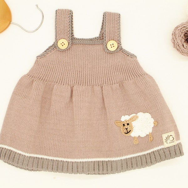 Baby Kleid Strickkleid Hängerchen Schaf 50-104