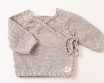 Baby sweater, wrap sweater, shirt, merino 50-80