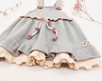 Knitted dress vintage baptism dress hanging holiday dress 50 - 74