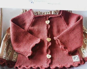 Chaqueta tradicional para bebés y niños, de algodón, sostenible, tejida a mano, chaqueta dirndl, estilo campestre tradicional, cárdigan vintage con botones en forma de corazón, Oktoberfest