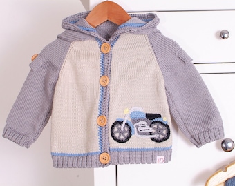 Baby Jacket Cardigan Hooded Jacket Bike Jacket Motorcycle 50-116