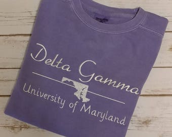 Custom Sorority Sweatshirt, Custom Greek Sweatshirt, Delta Gamma Sweatshirt, Monogrammed Sorority Sweatshirt, Sorority Gift