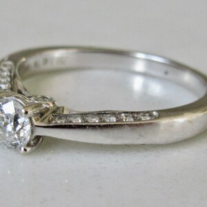 Vintage 18ct White Gold Diamond Ring Engraved Forever Inside image 2