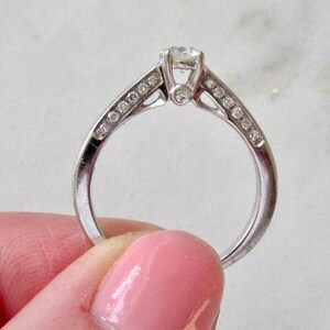 Vintage 18ct White Gold Diamond Ring Engraved Forever Inside image 9