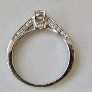Vintage 18ct White Gold Diamond Ring Engraved Forever Inside image 8