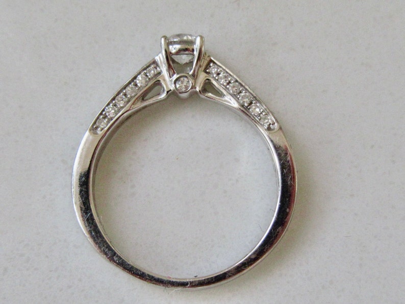 Vintage 18ct White Gold Diamond Ring Engraved Forever Inside image 8