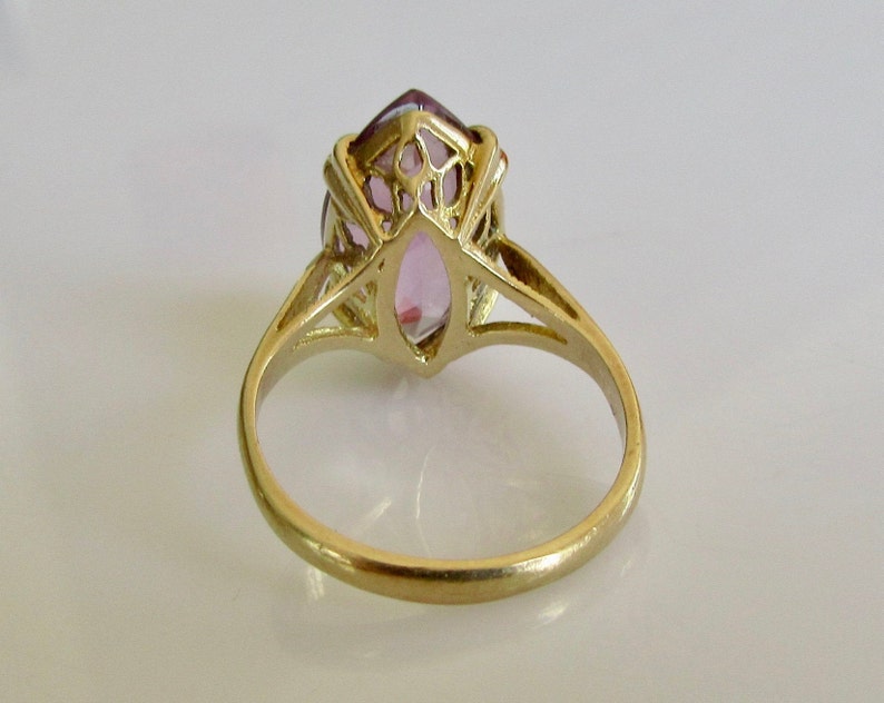 Marquise Amethyst Vintage 9ct Gold Ring