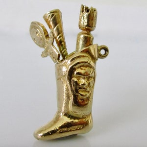 Large 9ct Gold Christmas Stocking And Toys Movable Charm or Pendant
