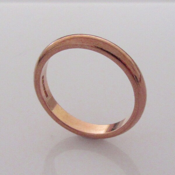 Reserved 9ct Rose Gold Wedding Ring Band UK Size M  USA 6
