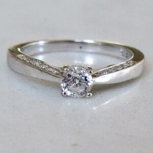 Vintage 18ct White Gold Diamond Ring Engraved Forever Inside image 1