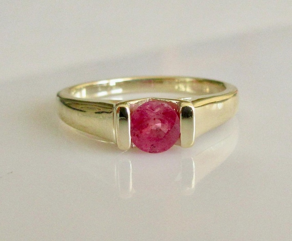 9ct Yellow Gold Ruby Solitaire Ring - image 1