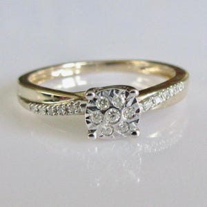 9ct Gold Multi Diamond Cluster Ring