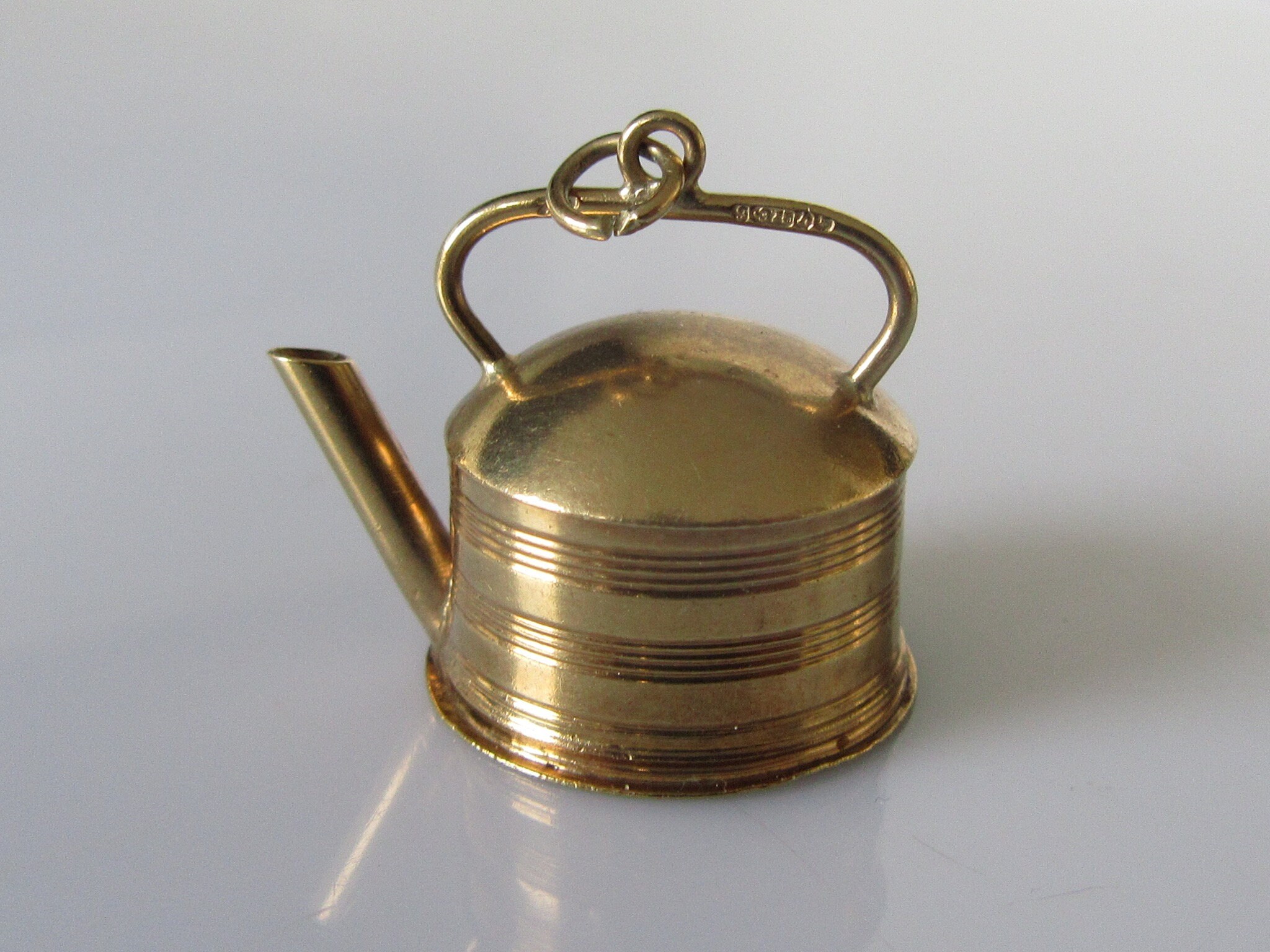 Vintage 9ct Gold Hollow Kettle Charm. Etsy