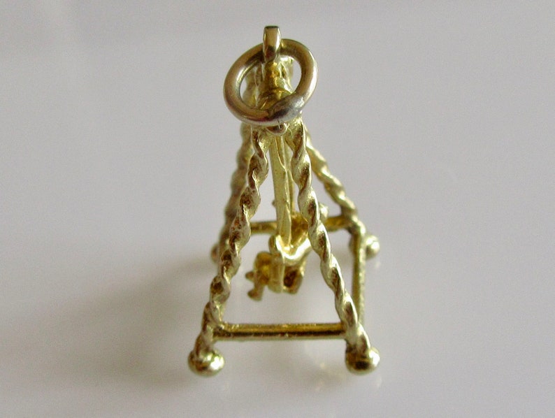 Gold Boy on a Swing Movable Vintage 9ct Charm