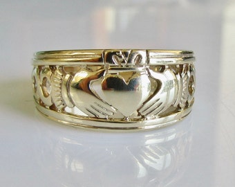 Herren-Claddagh-Ring aus 9-karätigem Gold