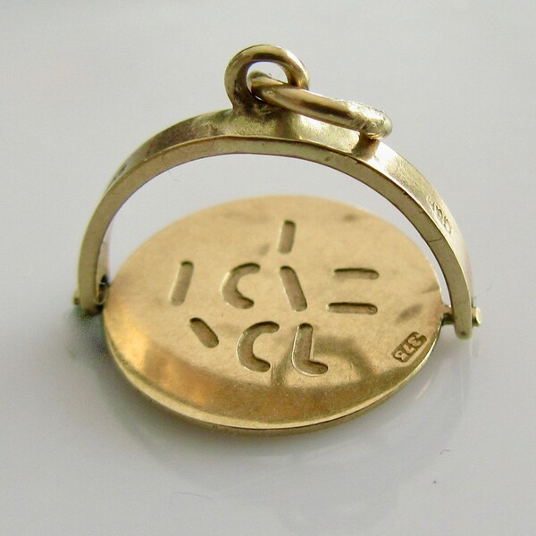 9ct Gold I Love You Spinner Pendant or Charm