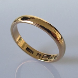 22ct Rose Gold Wedding Ring (3mm) Band Dated 1940