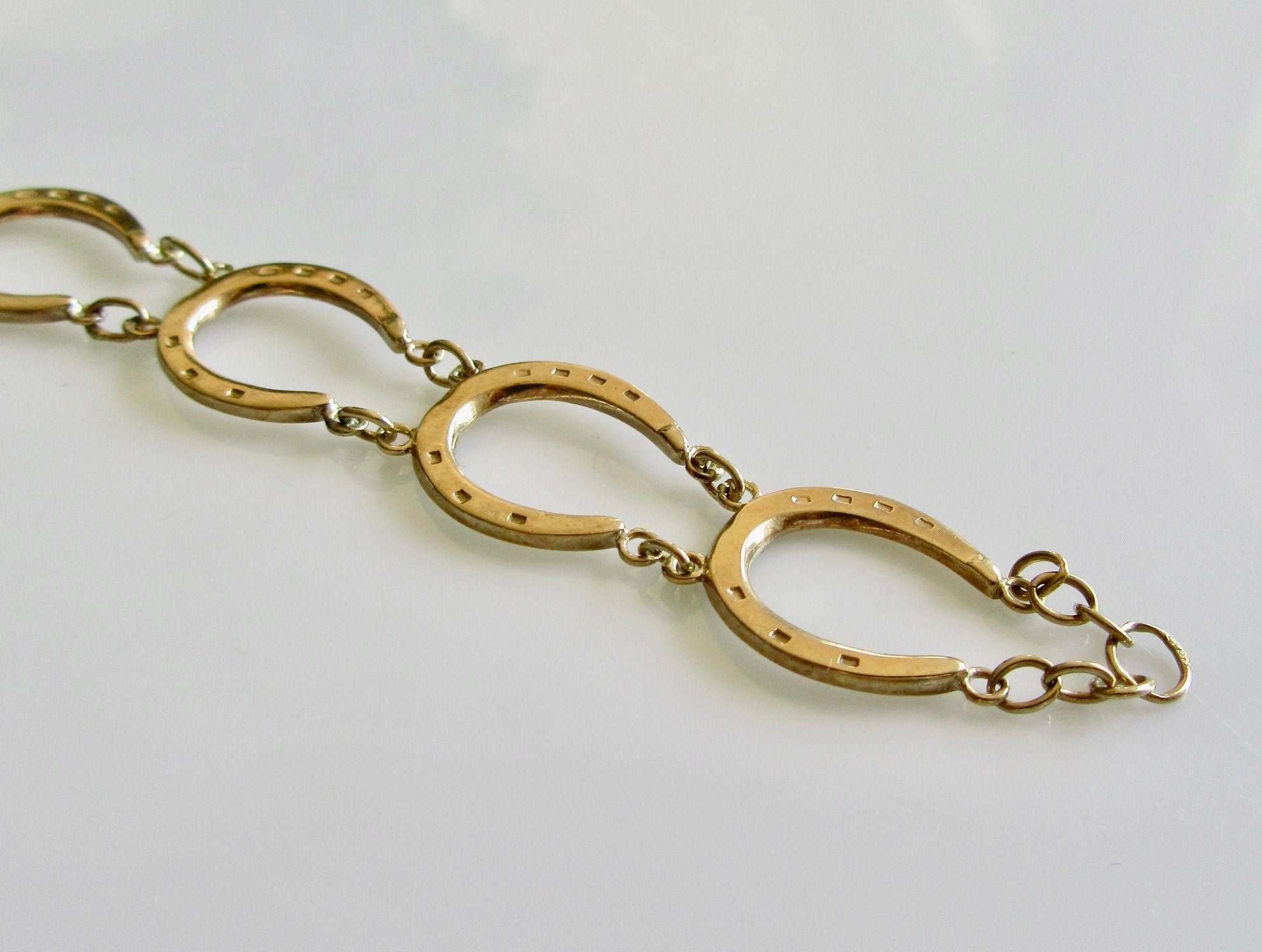Vintage 9ct Gold Horse Shoe Good Luck Bracelet