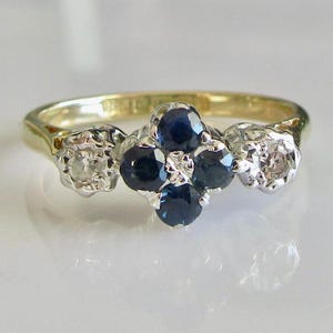 Vintage 18ct Gold Sapphire and Diamond Ring