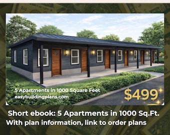5 Apartments in 1000 Sq Ft , Development Guide, Rental Property Design Guide