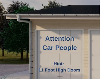 5 Car Garage With 500 Square Foot Shop Area, Plans