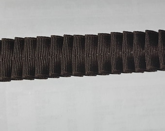 Box Pleated Grossgrain Ribbon Trim Dark Brown by the Yard