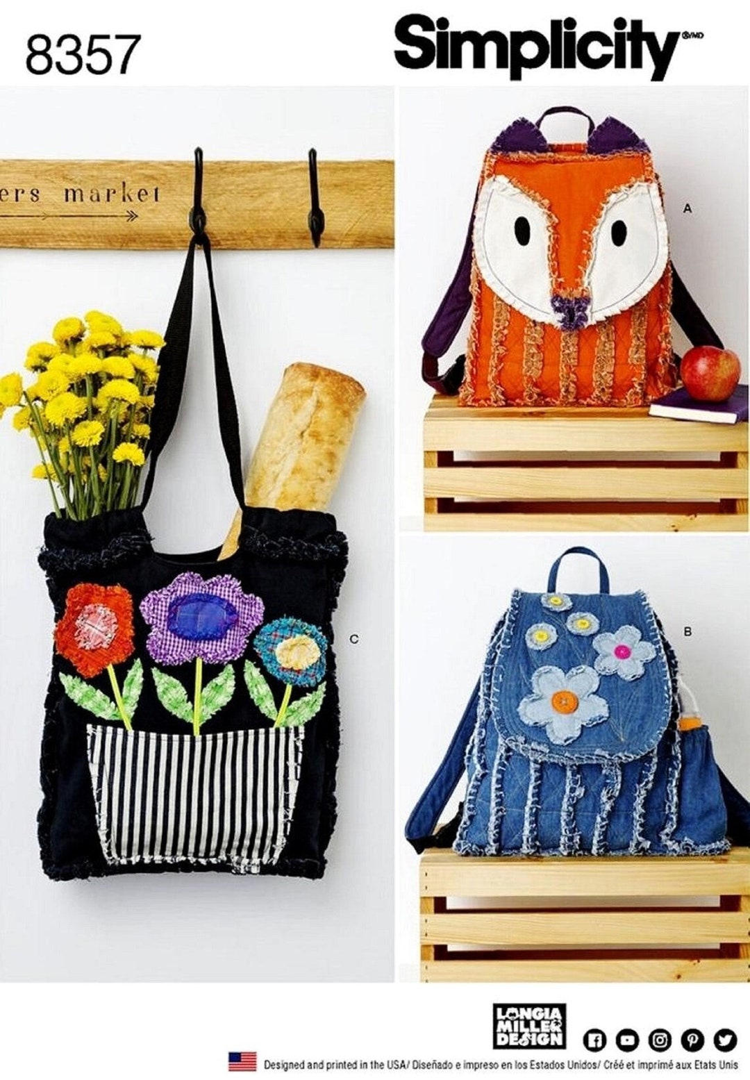 Simplicity Sewing Pattern 8357 Rag Quilt Backpack Pattern, Denim Rag ...