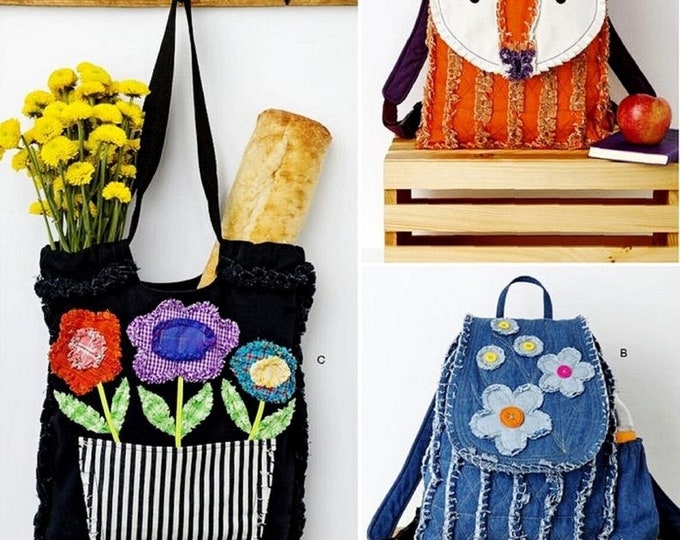 Simplicity Sewing Pattern 8357 Rag Quilt Backpack Pattern, Denim Rag ...