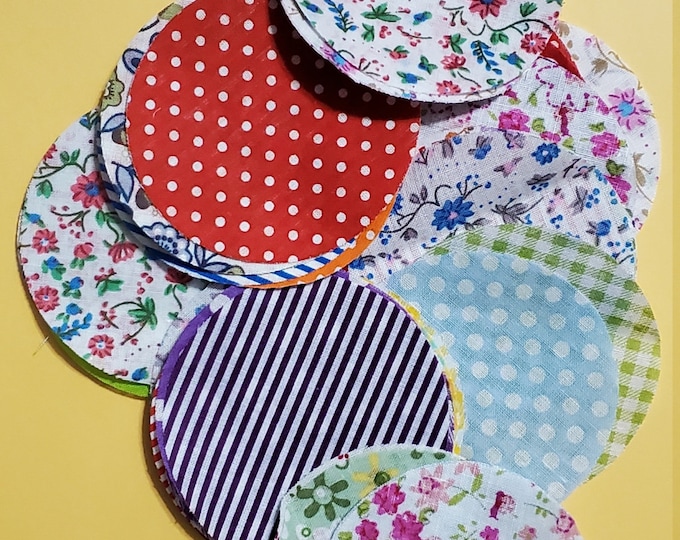 Lot of 30 Fabric Circles Yo Yo Circles Suffolk Puff Fabric Circles