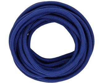 Navy Blue Braided Cord Trim: Semisoft Rope, 0.25" Width - By The Yard