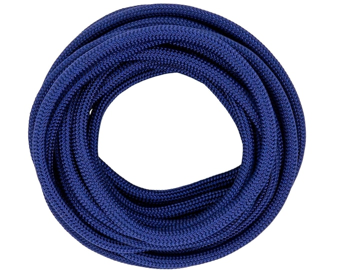 Navy Blue Braided Cord Trim: Semisoft Rope, 0.25" Width - By The Yard