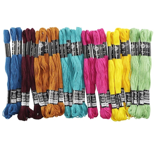 Lot of 36 Skeins Uptown Brights Embroidery Floss by Loops & Threads® w