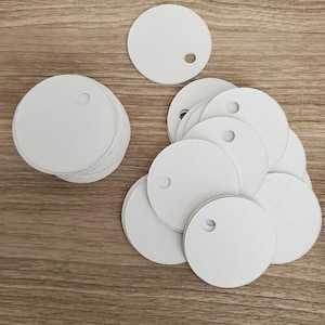 Círculos de aglomerado blanco - Rondas de cartón troqueladas de 1 1/2 pulgada de diámetro, 50 piezas